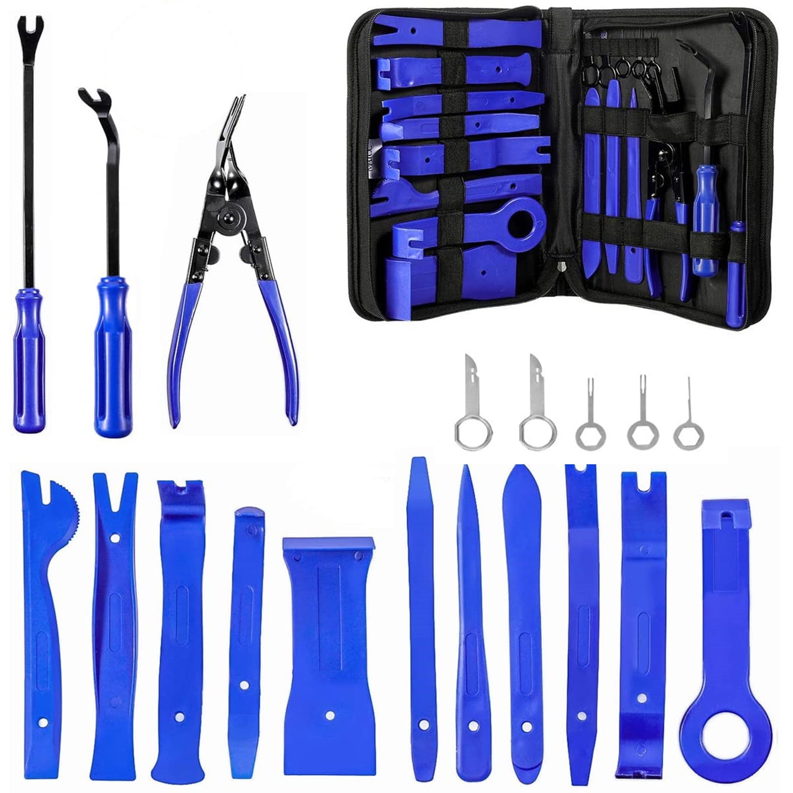 19Pcs/Set Auto Trim Removal Tool Multi-purpose Non-slip Plastic Car Door Panel Dash Audio Radio Disassembly Tool Kits for Dashboard Installation