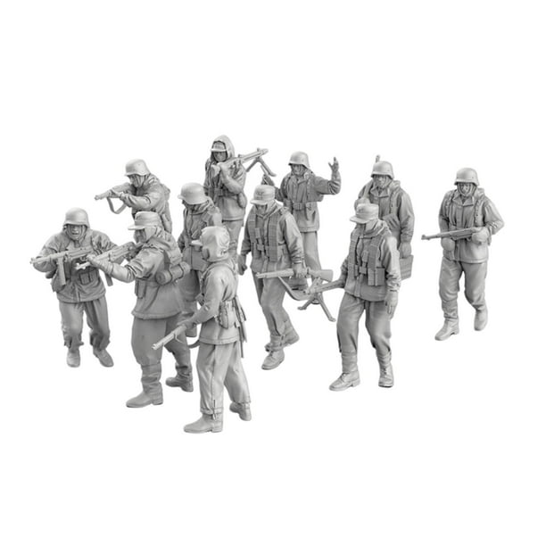 Kit de 11 piezas de modelos de alemanes a escala 1/64, figuras de personas en miniatura, juego de juguetes de resina únicos para aficionados,