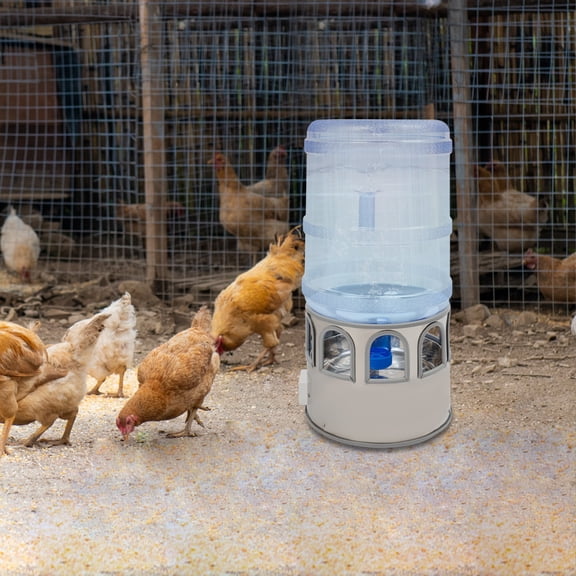 5 Gallon Heated Chicken Waterer, Automatic Heated Poultry Waterer Winter Chicken WatererSystem with LED Display Screen & Adjustable Temper, 80W Thermostat Controlled Waterers (Nine at a time)