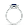 thumbnail image 2 of ANGARA Lab Grown 2 Ct Prong-Set Blue Sapphire Halo Engagement Ring for Women in 14K White Gold (Size-9x7mm) | September Birthstone, Anniversary, Jewelry Gift for Women | Lab-Grown Blue Sapphire Ring, 2 of 8