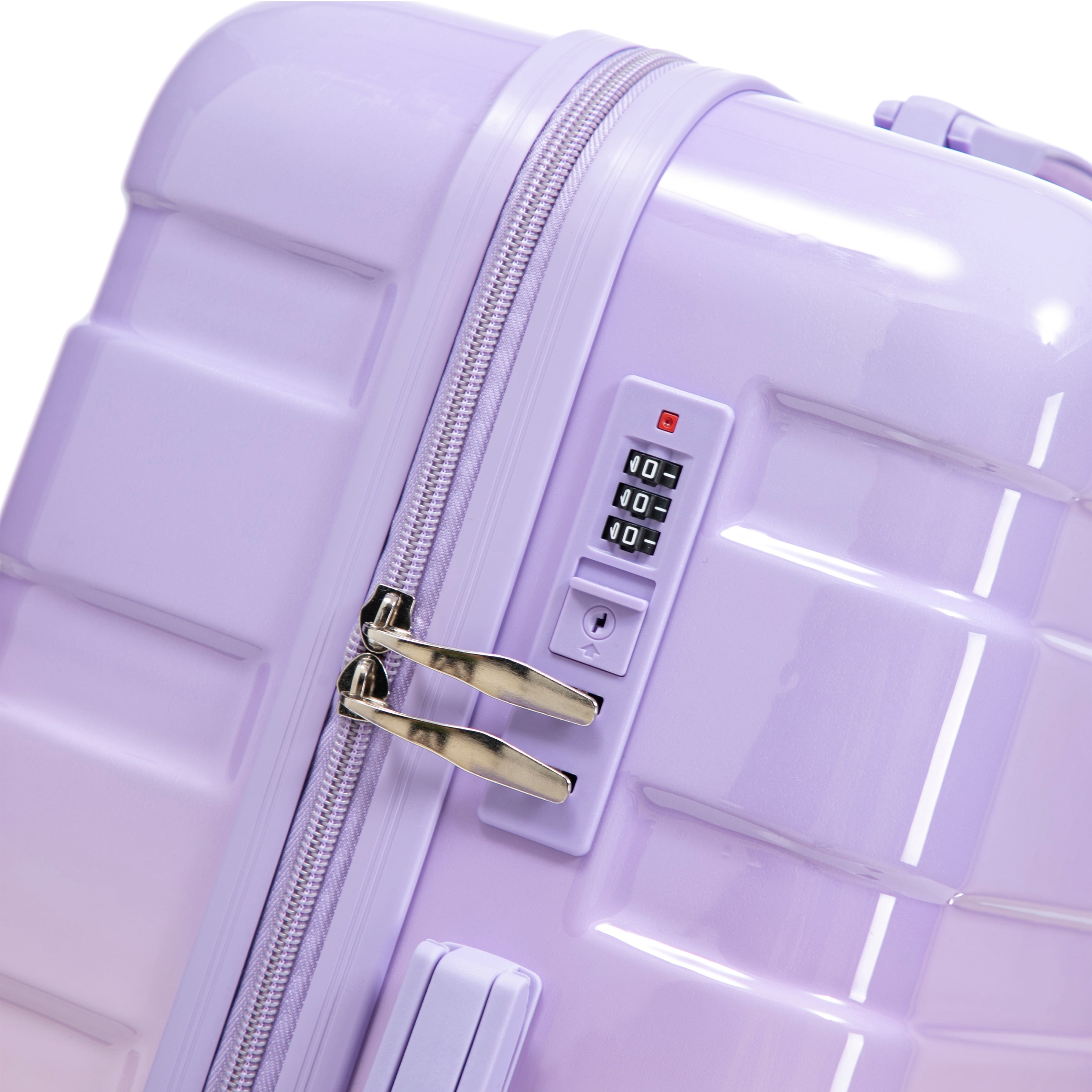 3-Piece PC Spinner Wheel Luggage Set with Gradient Color & Combination Lock, Carry-On Suitcase, Purple