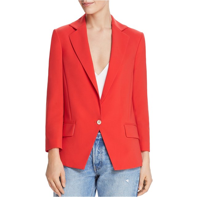 Chaqueta tipo blazer con un botón y bolsillo de imitación para mujer Dylan Grey, rojo, 8