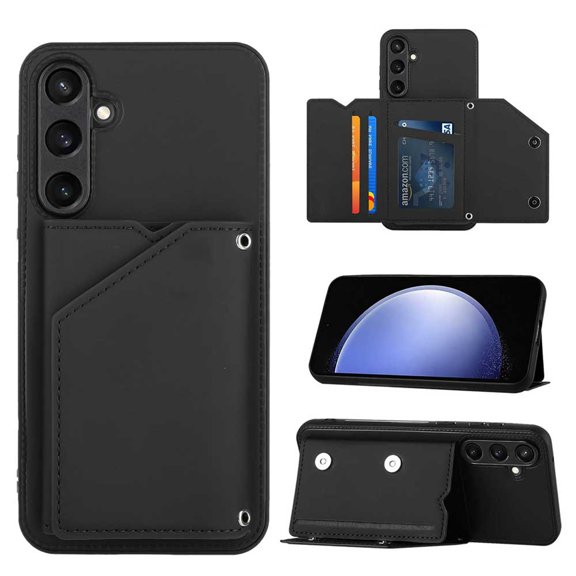 Decase for Samsung Galaxy S24 Ultra Wallet Case,PU Leather Back Flip Folio Purse Stand Phone Shell Slim Fit Magnetic Closure Card Slots Holder Case Cover for Samsung Galaxy S24 Ultra,Black
