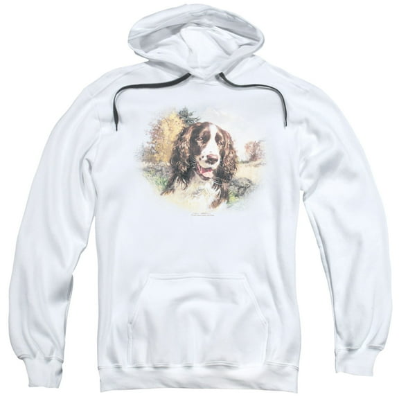 Wildlife SpRinger T-Shirt Spaniel Head Adult Pullover Hoodie Sweatshirt White