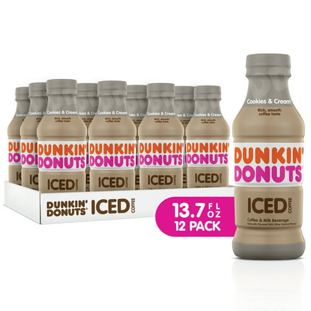 Dunkin' Donuts Cookies & Cream Iced Coffee Bottles, 13.7 fl oz, 12 (Best Espresso Drinks At Dunkin Donuts)