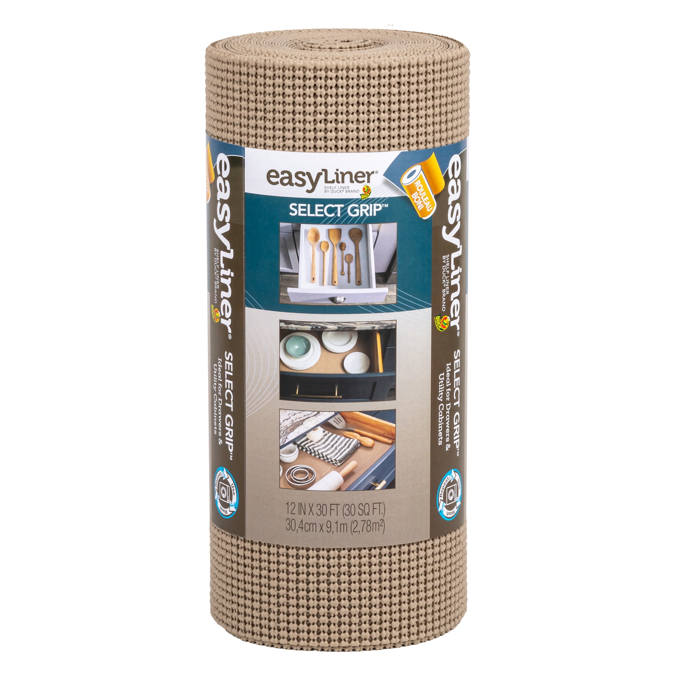EasyLiner Select Grip Shelf Liner, Taupe, 12 in. x 30 ft. Roll