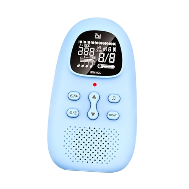 Bunblic Electric Metronome Volume Adjustable Lightweight Beat Tempo with Timer Mini Digital Metronome Human Voice for Piano Saxophone Blue