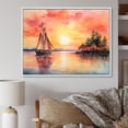 thumbnail image 2 of Designart "Sunset Palette Pastel Sailboat Silhouette VI" Oversized Transportation Framed Wall Art - Modern Orange Boat Sailing Entryway Framed Wall Art Print, 2 of 7
