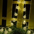 thumbnail image 3 of 1,5 M 10 LED Bola Marroquí Luces De Cadena Solar Iluminación Decorativa Impermeable Al Aire Libre Para El Hogar, Jardín, Fiesta, Festival - Blanco Cálido, 3 of 5