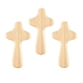 thumbnail image 4 of 3 piezas de cruz de madera de mano, tamaño de palma, decoración, regalo religioso, portátil, adherente color madera, 4 of 9