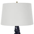 thumbnail image 5 of Uttermost Kavos Contemporary Ceramic Iron Fabric Geometric Table Lamp in Blue, 5 of 7