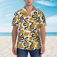 thumbnail image 2 of Fuzoiu Snake And Rose Print Hawaiian Shirt for Men, Summer Beach Casual Short Sleeve Button Down Shirts, Men’s Beach Summer Shirts with Pocket,Large, 2 of 7