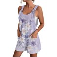 thumbnail image 1 of Pantalones Cortos de Mujer Casual Suspender Impresión Pantalones Cortos de Bolsillo, Pantalones Cortos de Mujer con Bolsillos, 1 of 5