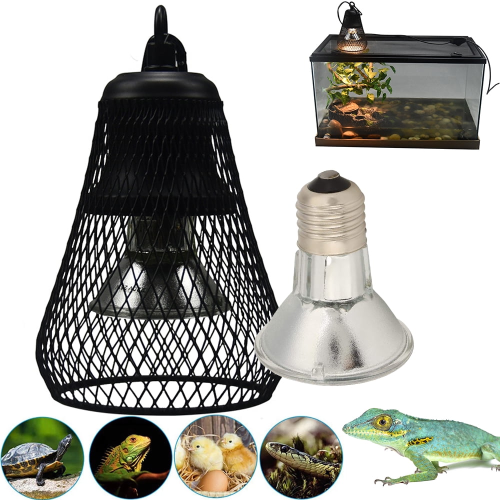 Hododo Pet Reptile Heating lamp Infrared Ceramic Light With Safety Cage Emitter Heat Lamp