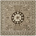 thumbnail image 2 of SAFAVIEH Bella Leah Medallion Traditional Wool Area Rug, Taupe/Light Grey, 5' x 5' Square, 2 of 8