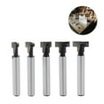 thumbnail image 1 of 5pcs Keyhole Router Powerful Keyhole Router Bit Set Steel T-Slot Router Bits for Woodworking, 1 of 10