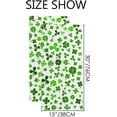 thumbnail image 3 of Absorbent Soft Hand Fingertip Towels 2 Pcs Face Bath Towels Set St. Patrick's Day Green Leaves Washcloths for Bathroom Hotel Kitchen 30x15in, 3 of 6