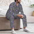 thumbnail image 7 of Picia Purple Butterflies Pattern Men’s Long-Sleeve Sleepwear Set - Soft 2-Piece Loungewear with Pockets, Comfy PJs for Relaxing Nights-Small, 7 of 7