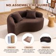 thumbnail image 5 of S-Curved Chenille Sectional Sofa with Dual-Depth Seating, 66.9" Modern Loveseat Couch with Pillows, Modular Sofa Couch, Comfy Luxury Floor Sofa for Apartment, Living Room, Office, Brown, 5 of 9