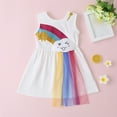 thumbnail image 4 of Penkiiy Toddler Kids Baby Girls Rainbow Tulle Ruffle Casual Princess Dress Outfits Toddler Girls Clothes 18-24 Months White On Clearance, 4 of 9