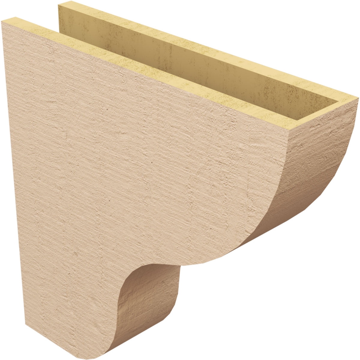 5"W x 20"D x 20"H Thin Greensboro Rough Cedar Woodgrain TimberThane Corbel, Primed Tan