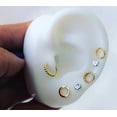 thumbnail image 2 of 18K Solid Yellow Gold Zirconia Circle Post Earrings, 2 of 4