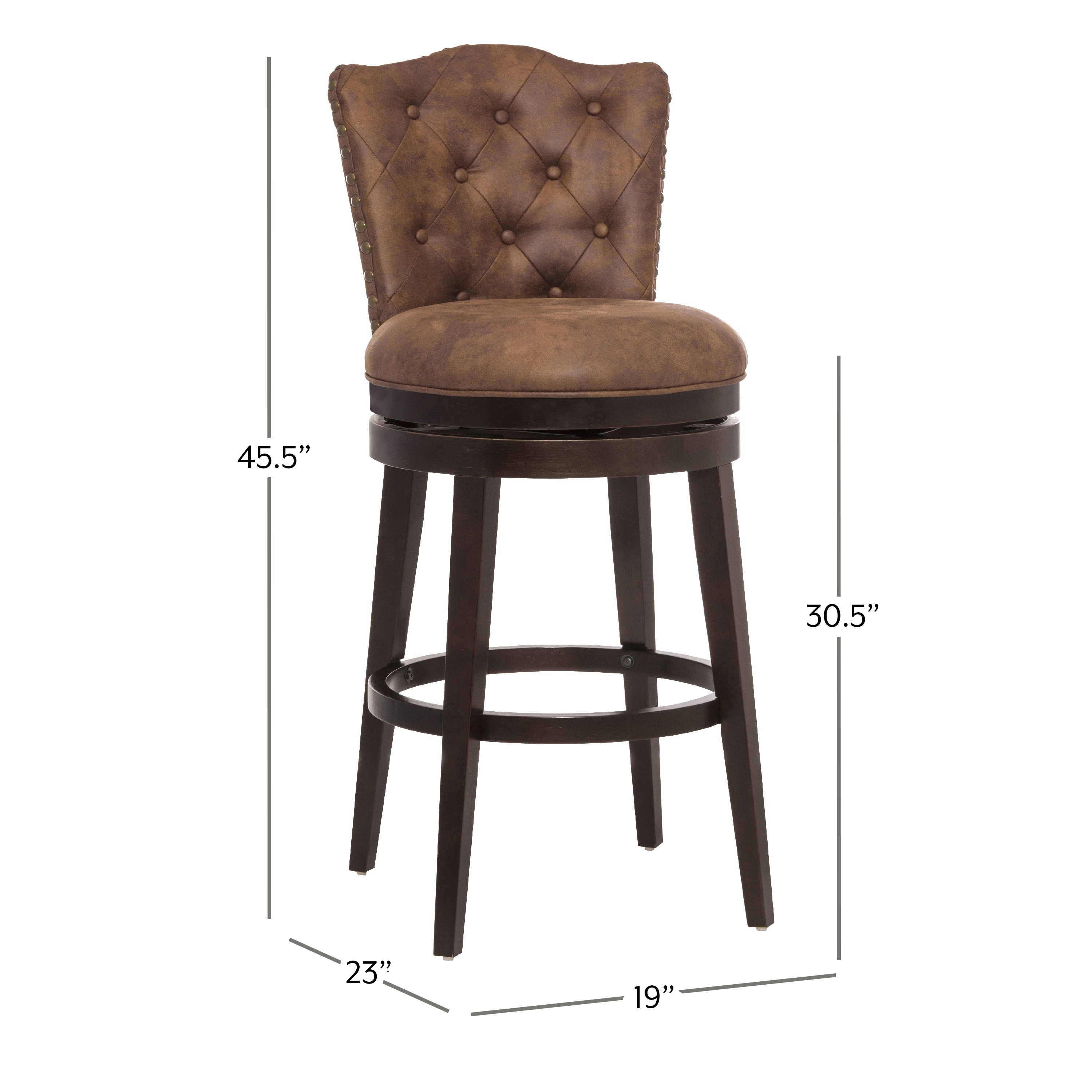 Hillsdale Edenwood Wood Bar Height Swivel Stool Chocolate Brown