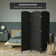 thumbnail image 6 of Red Lantern 6 ft. Tall Diamond Weave Fiber Room Divider - Black - 3 Panel, 6 of 6