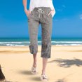 thumbnail image 2 of kaondbfi Women's Gradient Pants Waist Textured Bubble Crinkle Casual Pants with Pockets Lightweight Summer Trousers for Beach and Daily Wear, 2 of 5