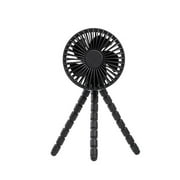 Battery Operated Stroller Fan, Portable Handheld Mini Fan Clip on Fan with Flexible Tripod, USB or Battery Powered Desk Fan, 3 Speeds and Rotatable Personal Fan for Car Seat, Crib, Bike, Camping