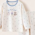 thumbnail image 4 of NOLDARES Toddler Pajamas Boys Pyjamas 2pcs Long Sleeves Pjs Sets for Kids Fall Winter Sleepwears 6-12 Months 12-24 Months 2t 3t 4t 5t 6t 7t 8t 9t Children,Beige,10-11 Y, 4 of 4