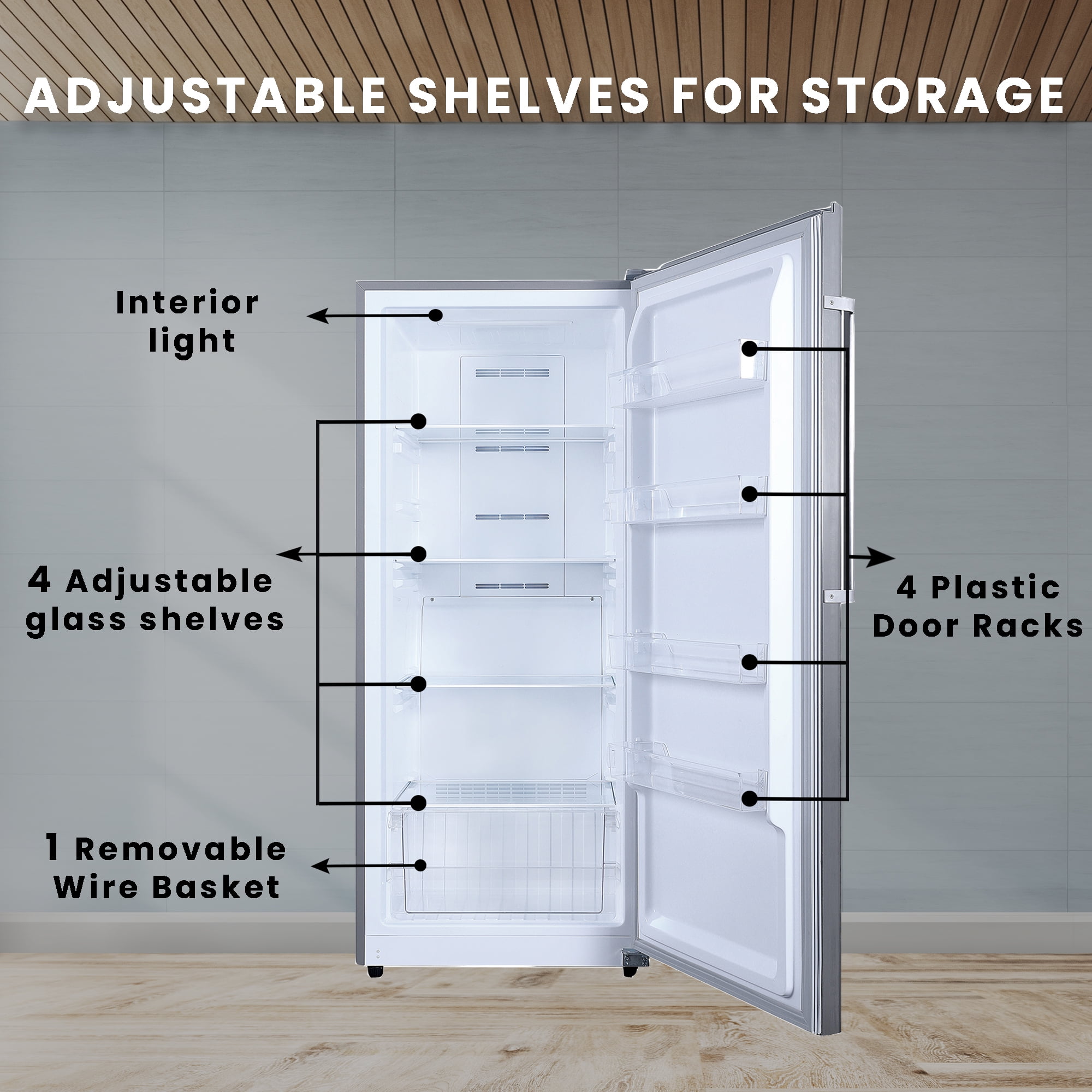 Conserv 14 Cu.ft Garage Ready Convertible Upright Freezer/Refrigerator, Stainless Steel