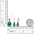 thumbnail image 2 of Gem Stone King 18K Rose Gold Plated Silver Green Nano Emerald and Purple Amethyst Pendant Earrings Jewelry Set for Women (14.45 Cttw, Pear Shape 18X13MM, with 18 inch Chain), 2 of 3