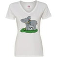 thumbnail image 3 of Inktastic Autism Support Elephants Women's V-Neck T-Shirt, 3 of 5