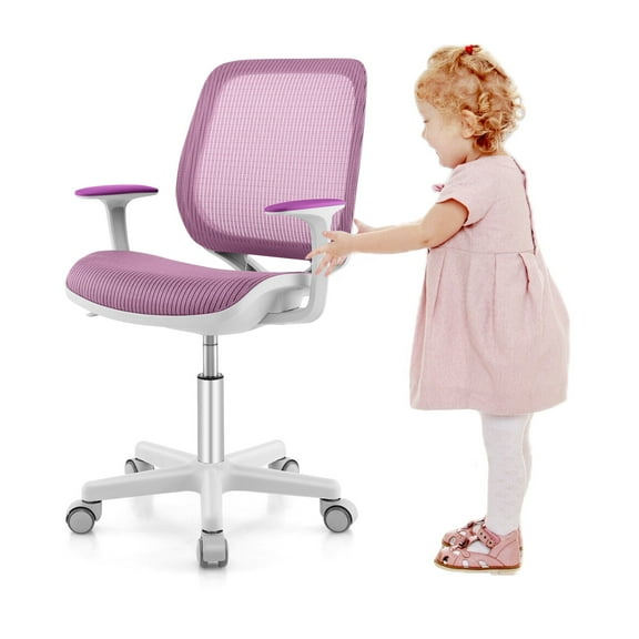Amijoy Kids Desk Chair, Ergonomic Children Study Chair with Breathable Mesh Back, Armrests & Waterfall Edged Seat