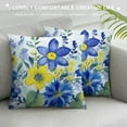 thumbnail image 3 of Nawypu  Throw Pillow Cover Watercolor Floral Wildflowers Blue Yellow Summer Floral Butterflies Animal Cute Decor Lumbar Pillow Case Cushion for Sofa Couch Bed Standard., 3 of 5
