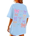 thumbnail image 5 of DHFJKG Short Sleeve Shirts For Women Oversized Bow Print Graphic Tee Crewneck Vintage Tshirts Casual Baggy Streetwear Trendy Tops, 5 of 8
