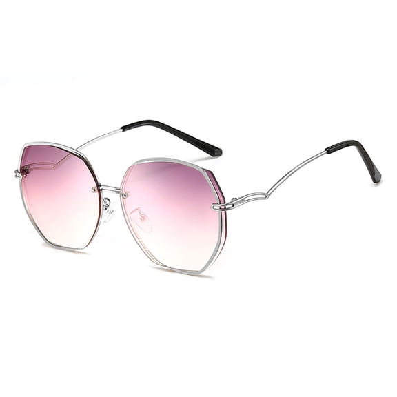 Irregular full-frame trimming trend simple fashion sunglasses, made of AC - pink