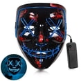thumbnail image 2 of Halloween LED Glow Purge Mask Stitches EL Wire Light Up Costume Party Cosplay, 2 of 4