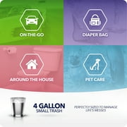 Color Scents 4 Gallon Bathroom Trash Bags Lavender Scent, Microban, Twist Tie, 80 Count