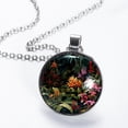thumbnail image 2 of Tropical Plants Glass Circular Pendant Necklace - Elegant Jewelry for Women, 2 of 5