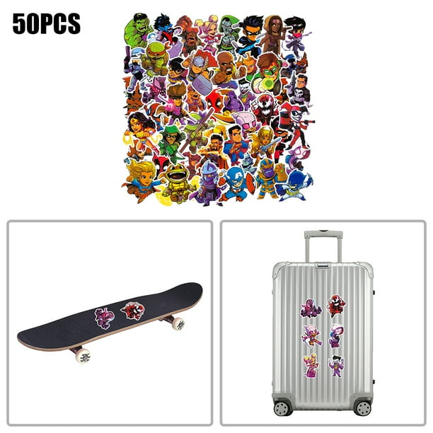 50 pcs Waterproof Marvel Avengers Stickers, Thanos Iron Man Thor Black