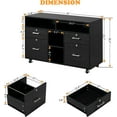 thumbnail image 3 of VINGLI Rolling 4-Drawer File Cabinet with Lock and Shelves, Wood Lateral Filling Printer Stand for Home Office, Black, 3 of 9