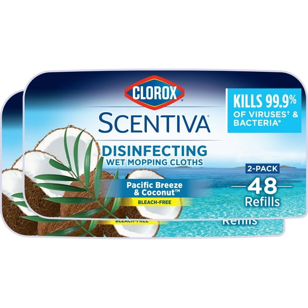 Clorox Scentiva Disinfecting Wet Mopping Cloths, Pacific Breeze