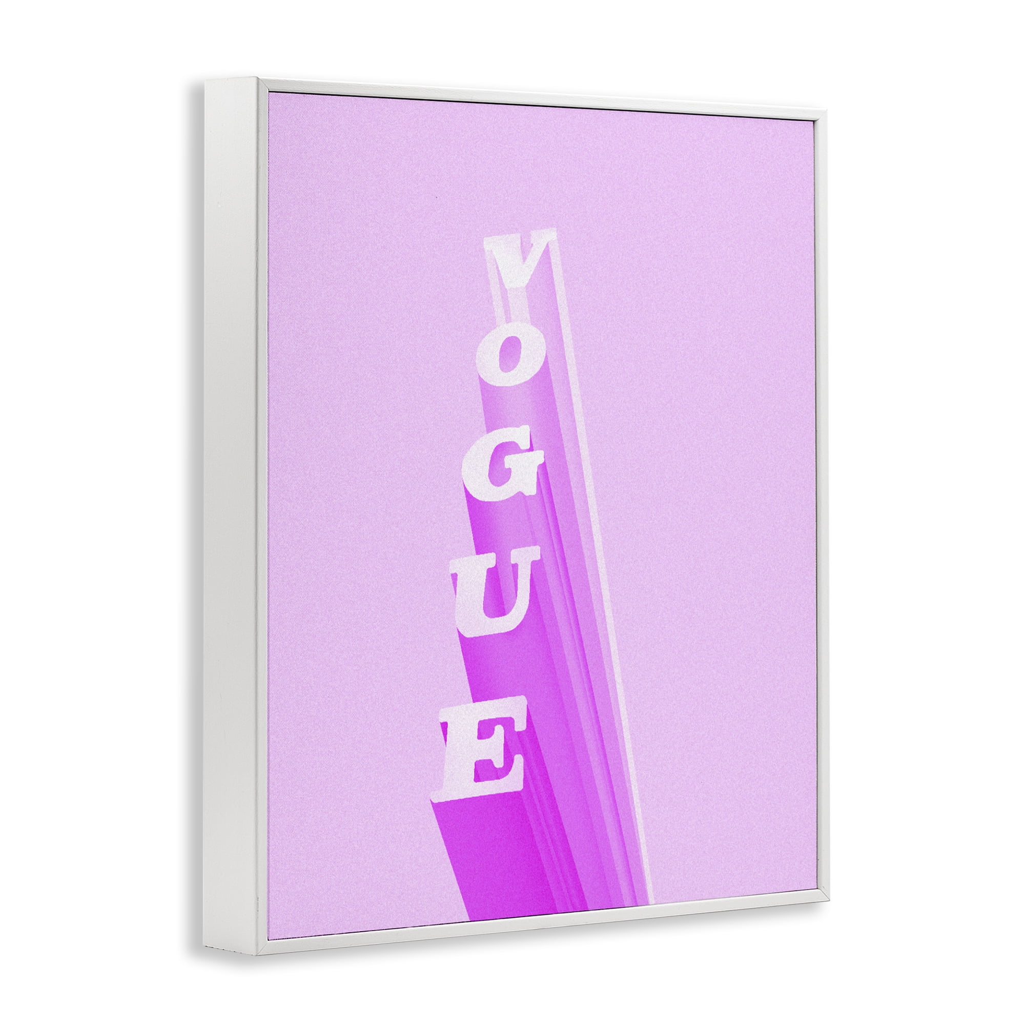 Stupell Industries Pink Vertical Glam Lettering White Framed Giclee Art, design by Ziwei Li