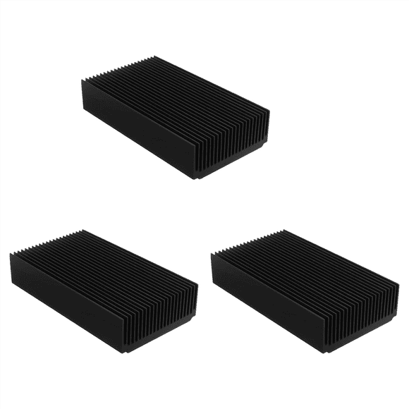 3X Aluminum Large Heatsink 4.72 x 2.72 x 1.06 Inch /120 x 69 x 27 mm Heat Sink Cooling Black Oxide Radiator 22 Fin