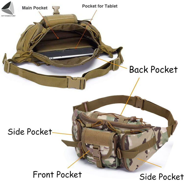 Sixtyshades Tactical Fanny Pack Military Waist Bag Pack Utility