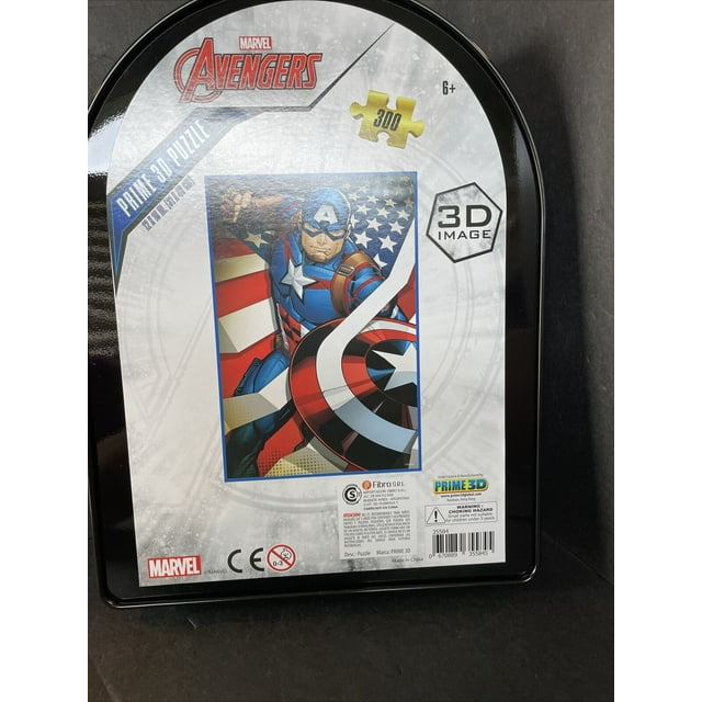 Prime 3D Marvel Avengers Captain America 3D Lenticular Jigsaw Puzzle in a Collectible Shaped