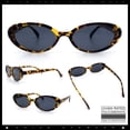 thumbnail image 2 of SA106 Womens Simple Classical Oval Thin Plastic Sunglasses / Tortoise Frame - Black Lens, 2 of 6