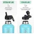 thumbnail image 2 of GEDUX 64oz Vacuum Insulated Stainless Steel Water Bottle with 2 Leak Proof Lids(Spout Lid and Straw Lid) Keeps 12H Hot 24H Cold, Wide Mouth Powder-Coated Water Bottle for Sports and Travel, 2 of 4